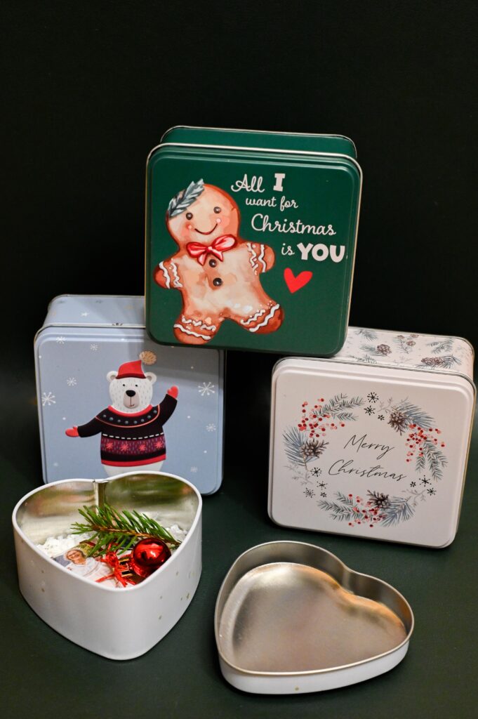 Gutschein Weihnachten für ein Fotoshooting in einer Metalldose